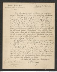 Nachlass Franz Steindachner, Brief von Deutscher Fischerei-Verein; Herwig an Franz Steindachner (09.04.1886), Inv.Nr. 106.01, Seite 1